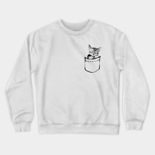 pocket cute cat Crewneck Sweatshirt